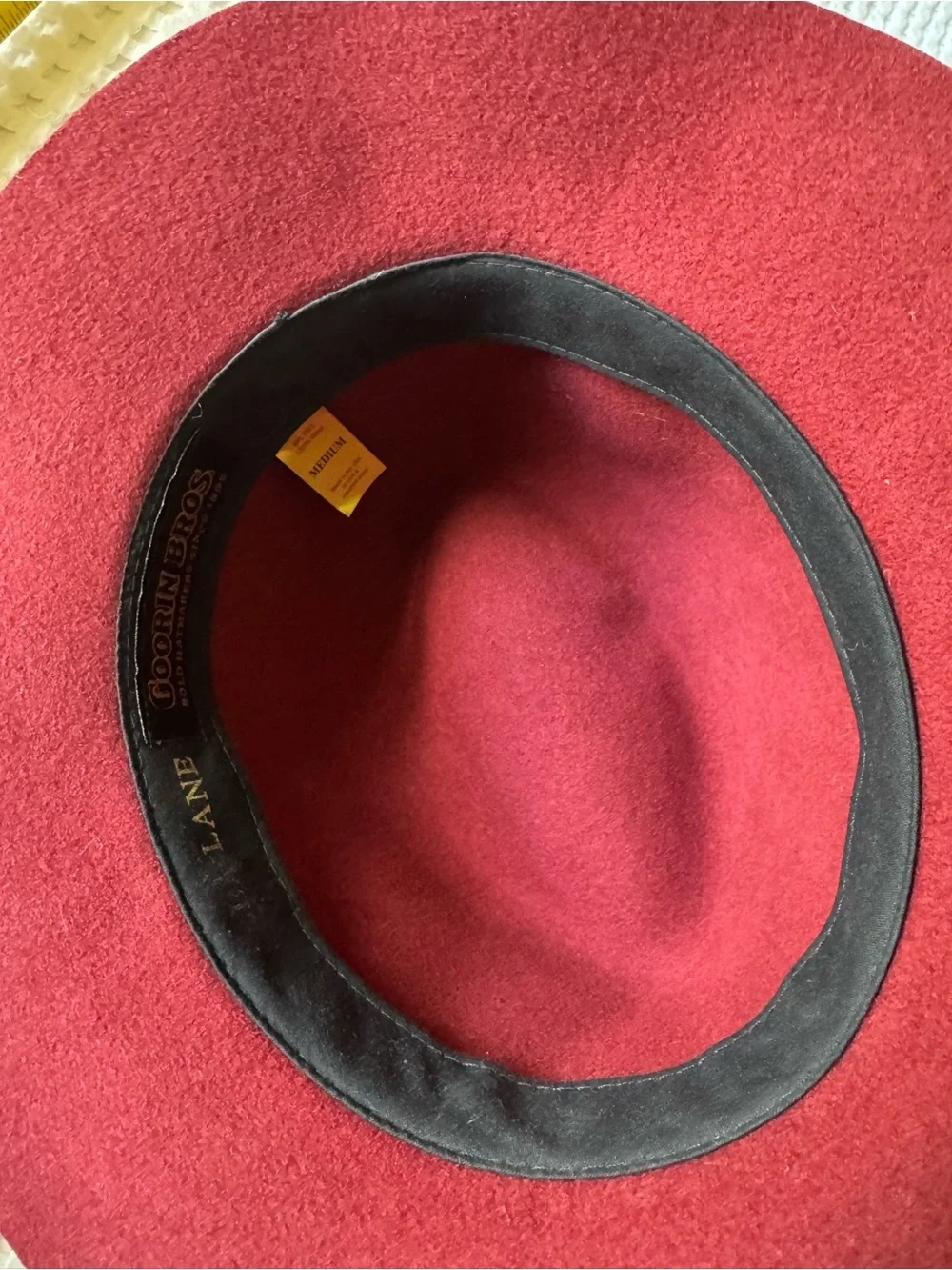 Goorin Bros Wine Fedora with Tan Band